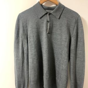 Jack Spade Medium Gray Wool Sweater Polo